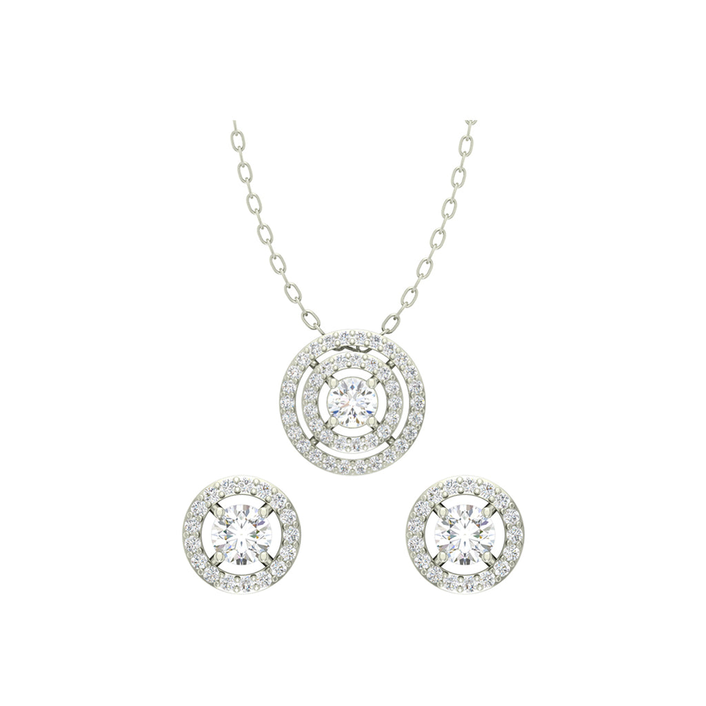 Silver Halo Jewellery Set