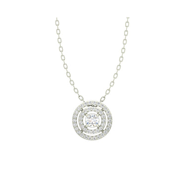 CLARA 925 Sterling Silver Rhodium Plated Halo Pendant with Chain Gift for Women and Girls