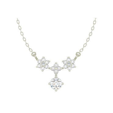 CLARA 925 Sterling Silver Rhodium Plated Lily Pendant with Chain Gift for Women and Girls