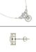 CLARA 925 Sterling Silver Rhodium Plated Aria Pendant Earring Necklace Set with Chain Gift for Women and Girls