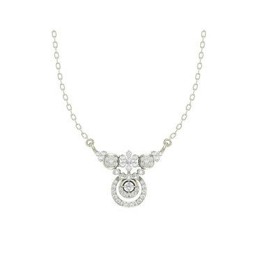 CLARA 925 Sterling Silver Rhodium Plated Aria Pendant with Chain Gift for Women and Girls