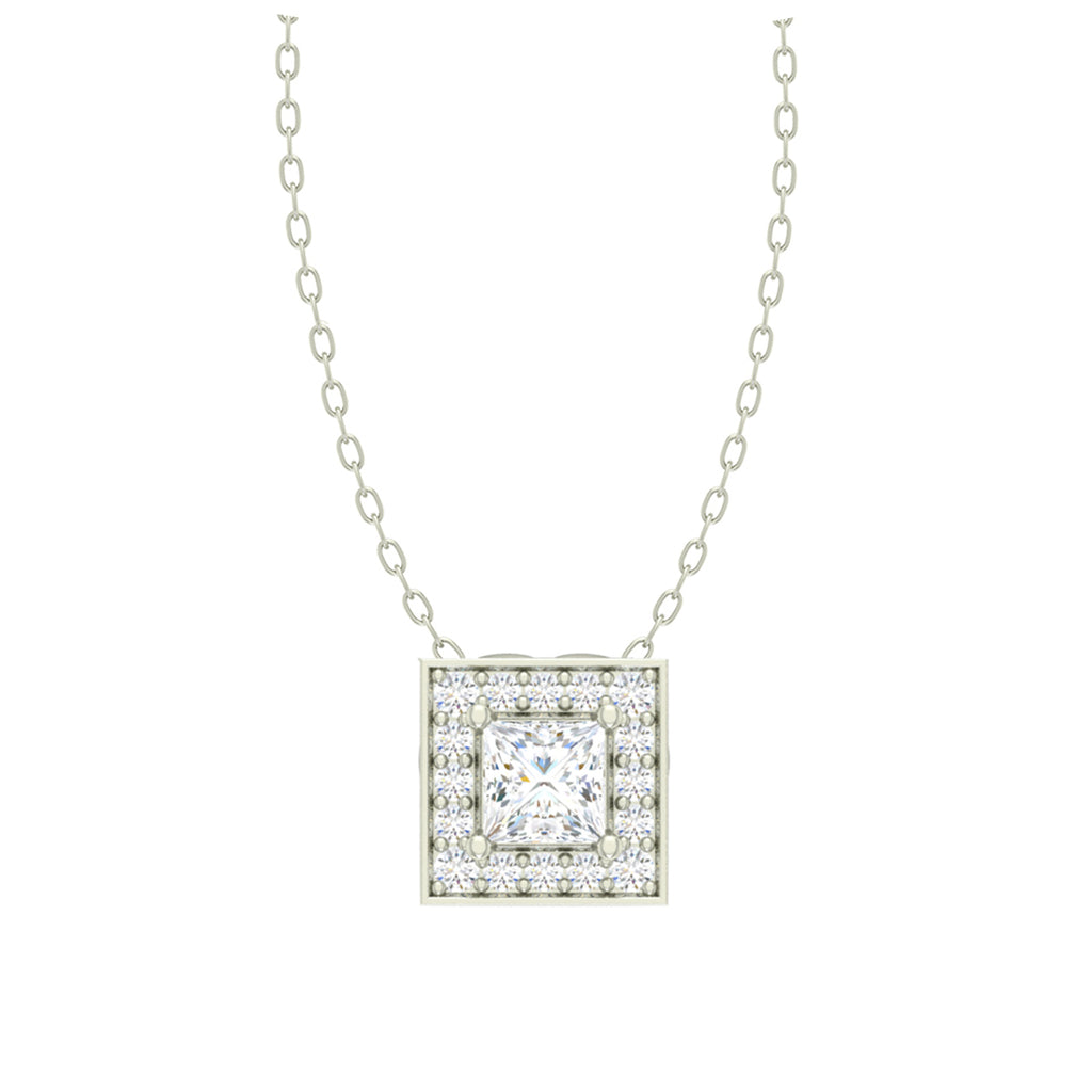 Silver Princess Pendant Chain Necklace
