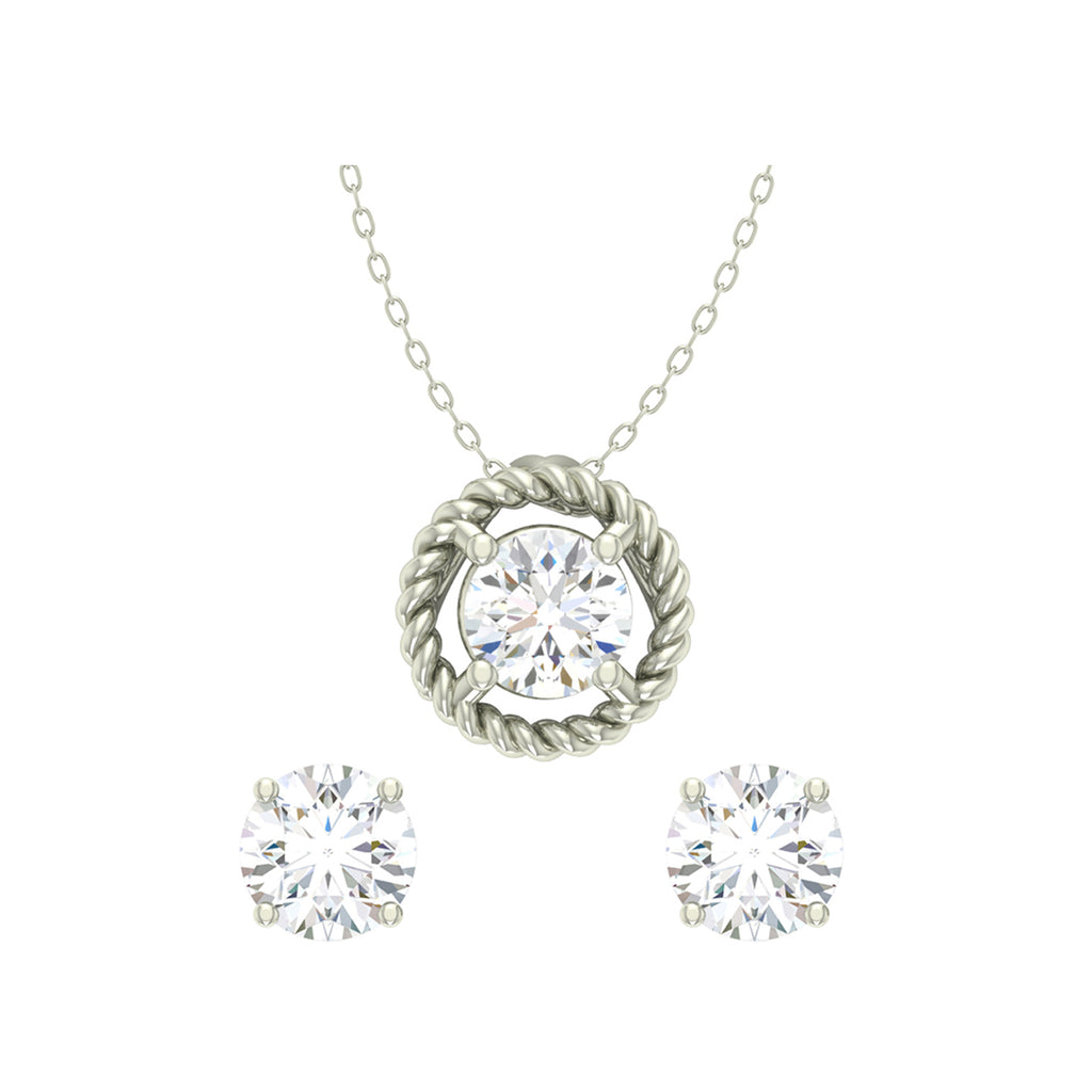 Silver Rope Jewellery Set