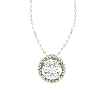 CLARA 925 Sterling Silver Rhodium Plated Rope Pendant with Chain Gift for Women and Girls