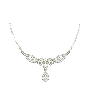 CLARA 925 Sterling Silver Rhodium Plated Maya Pendant with Chain for Women & Girls