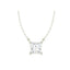 Silver Square Pendant Chain Necklace
