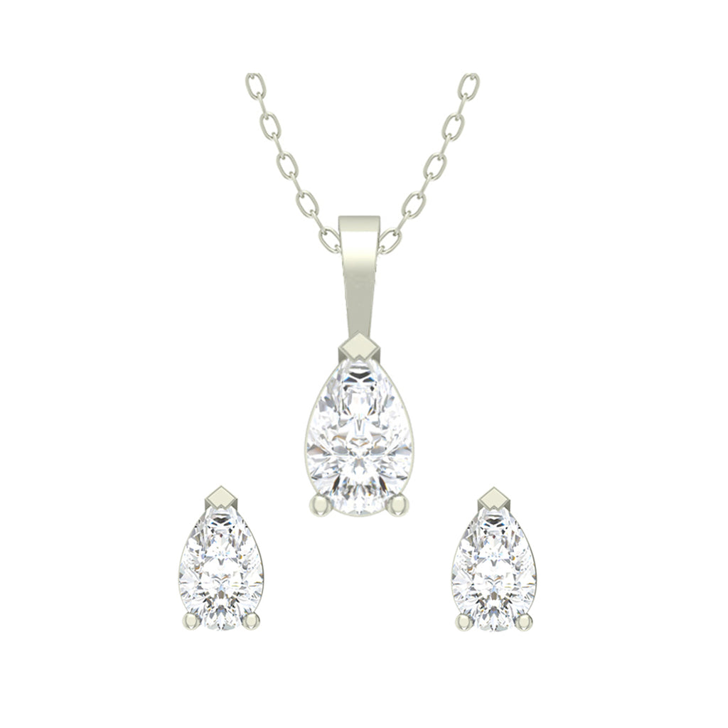 Silver Pear Jewellery Set