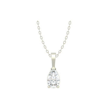 CLARA 925 Sterling Silver Rhodium Plated Pear Pendant with Chain Gift for Women & Girls