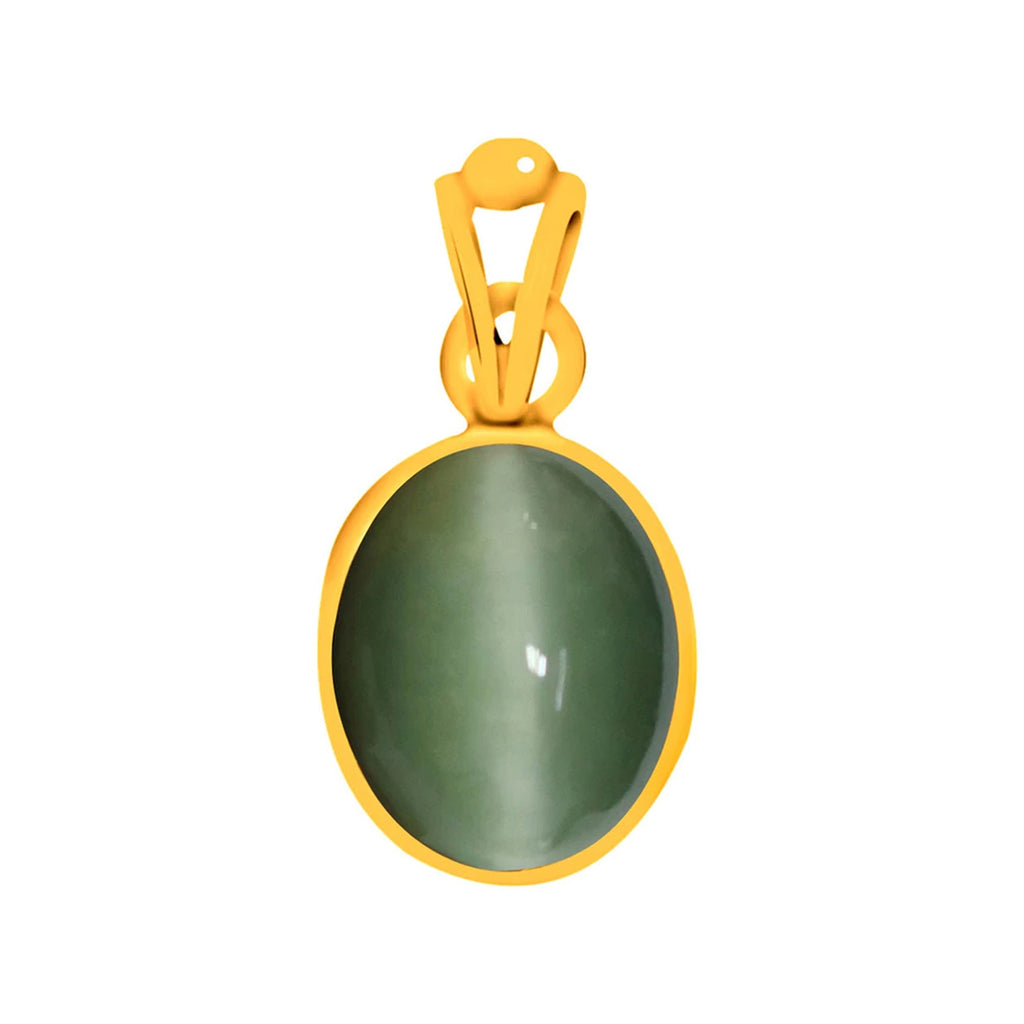 Certified Cat's Eye Lehsuniya Panchdhatu Pendant 4.8cts or 5.25ratti