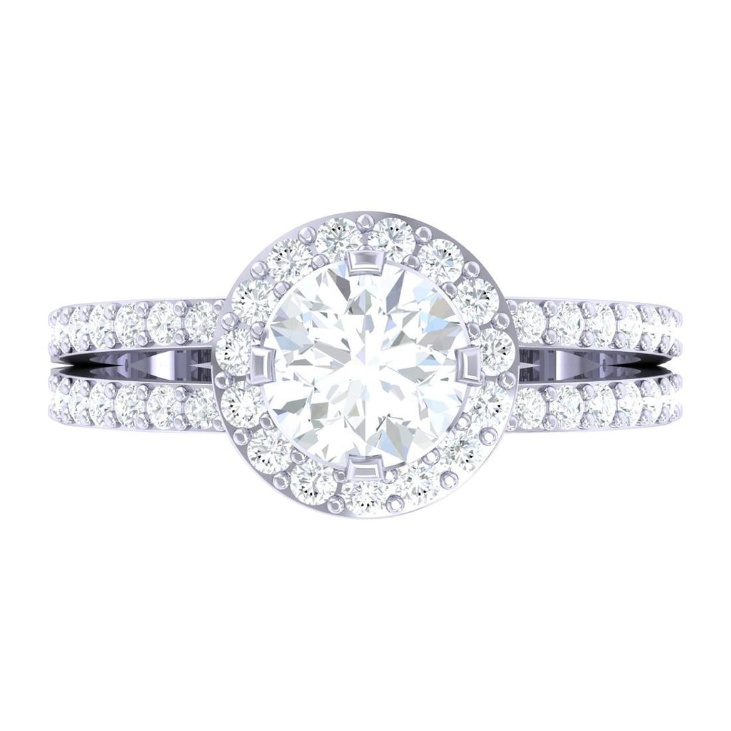 CLARA Made with Swiss Zirconia 925 Sterling Silver Round Solitaire Ring Gift for Women and Girls