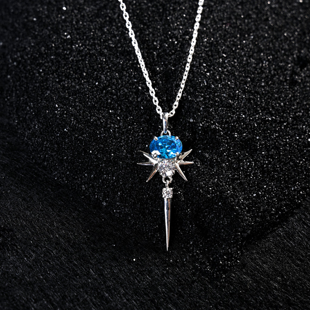 CLARA 925 Sterling Silver Dolores Pendant Chain Necklace 