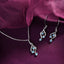 CLARA 925 Sterling Silver Valentina Pendant Earring Chain Jewellery Set 