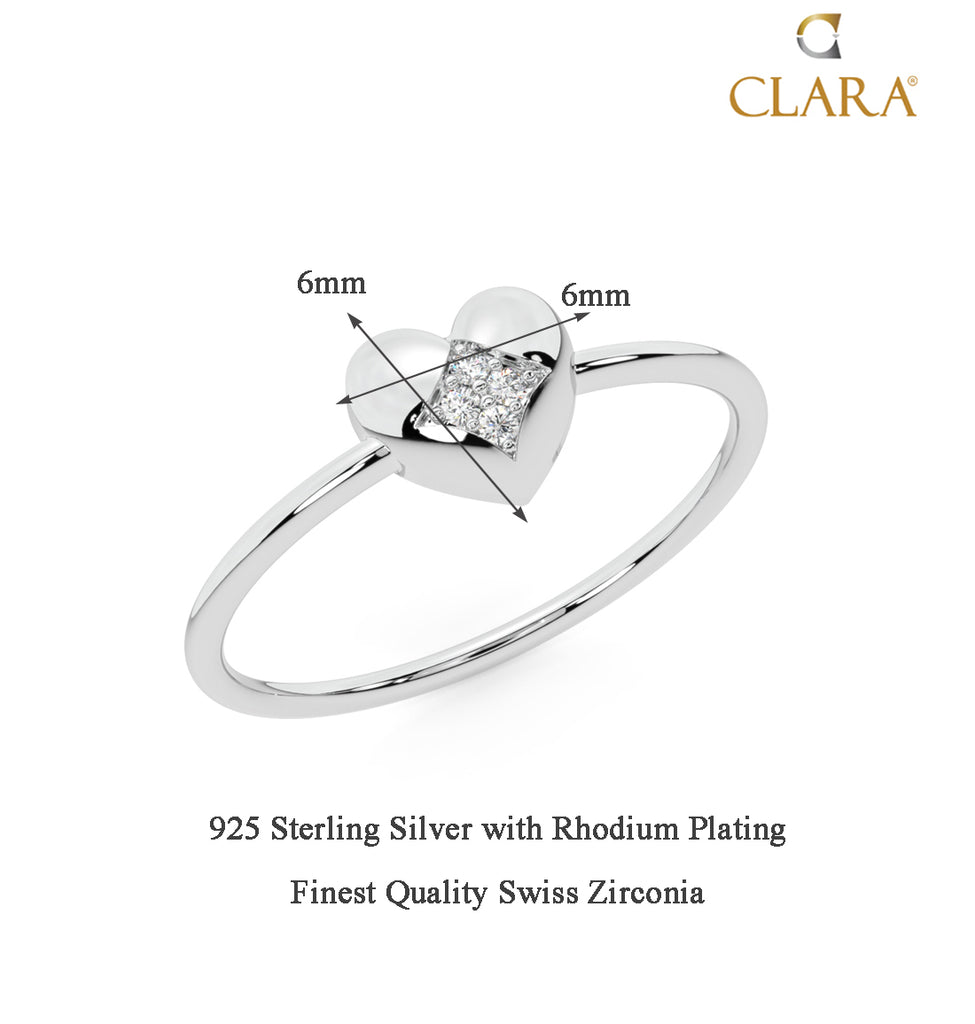 CLARA 925 Sterling Silver Love Ring 