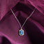 CLARA 925 Sterling Silver Azul Pendant Chain Necklace 