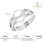 Silver Ilaria Real Pearl Size Adjustable Ring