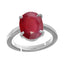 Certified Ruby Manik 5.5cts or 6.25ratti 92.5 Sterling Silver Adjustable Ring