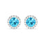 Silver Orsa Blue Solitaire Stud Earrings