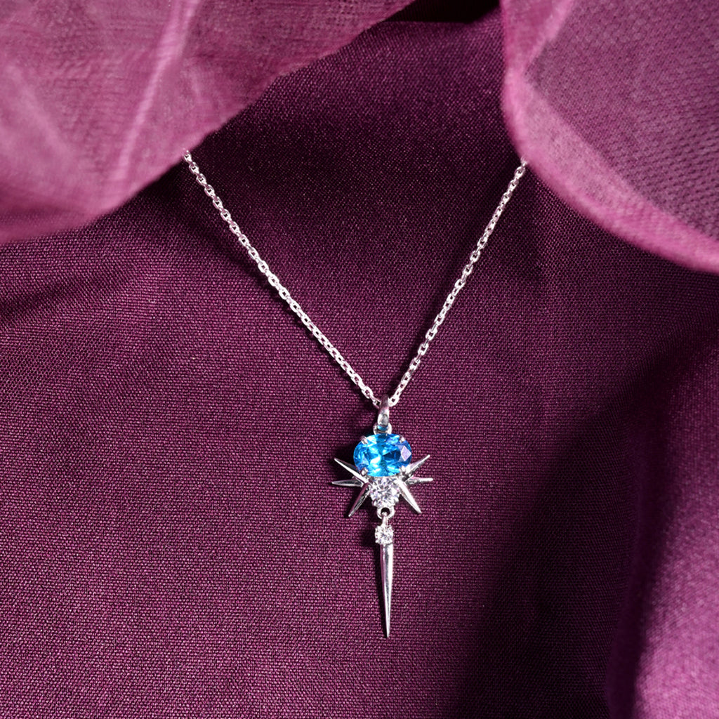 CLARA 925 Sterling Silver Dolores Pendant Chain Necklace 
