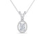 Silver Halo Oval Solitaire Pendant Chain 