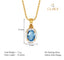 CLARA 925 Sterling Silver Blue Pendant Chain Necklace 