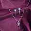 CLARA 925 Sterling Silver Dolores Pendant Earring Chain Jewellery Set 