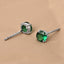 CLARA 925 Sterling Silver Dark Green Studs Earrings Gift for Kids Girls 