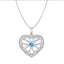 Silver Blue Heart Pendant Chain Necklace