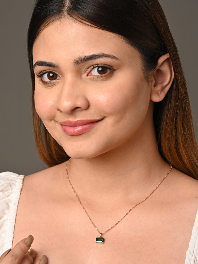 CLARA 925 Sterling Silver Celia Pendant Chain Necklace 