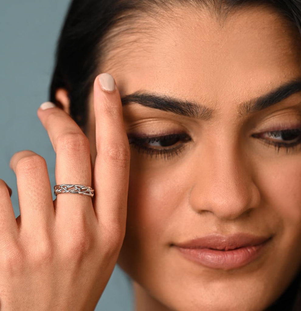 CLARA Pure 925 Sterling Silver Bold Finger Ring 
