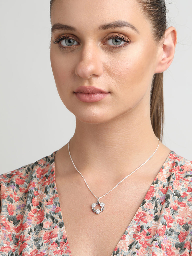 CLARA 925 Sterling Silver Alma Pendant Chain Necklace 