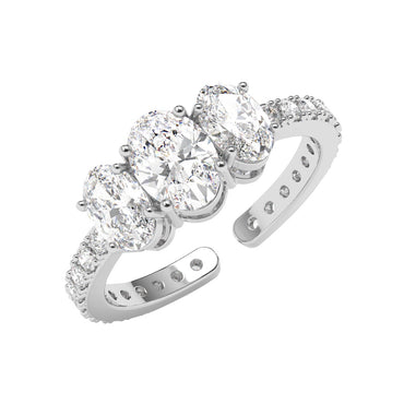 Silver Eloise Three Oval Ring