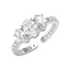 Silver Eloise Three Oval Ring