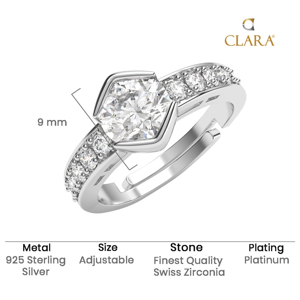 Silver Willa Solitaire Office Wear Ring