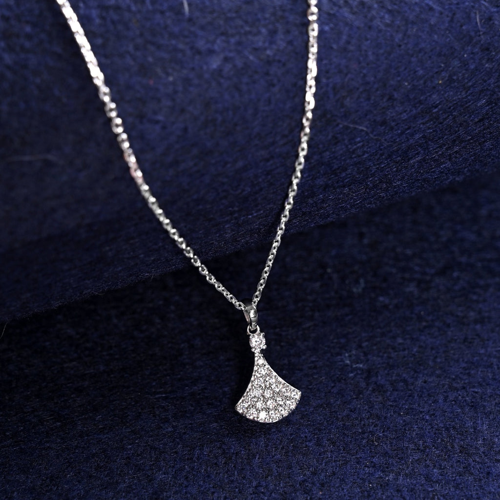 Silver Ginkgo Leaf Pendant Chain