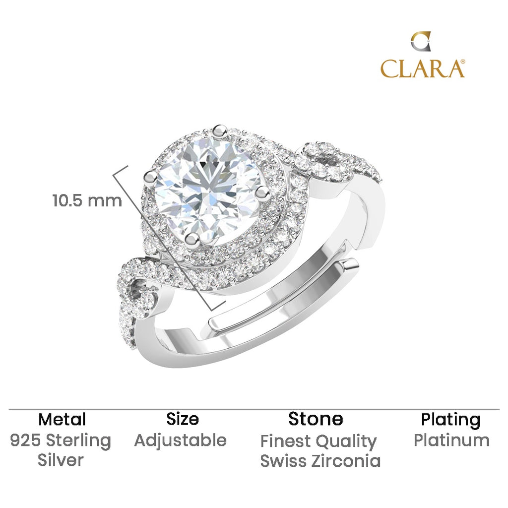 Silver Swirl Solitaire Ring