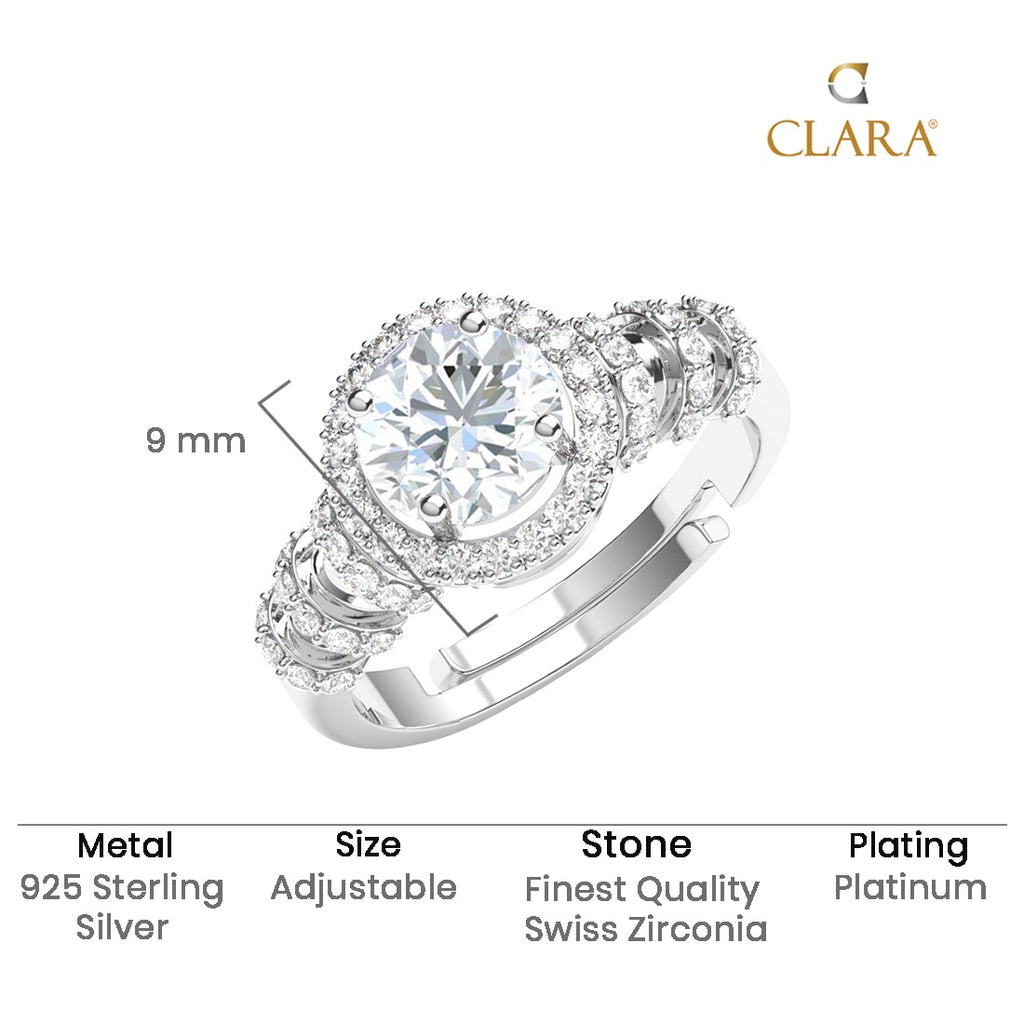 Silver Brisa Solitaire Cocktail Ring