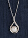 Clara 92.5 Sterling Silver Real Pearl Pendant with Chain Gift for Women and Girls