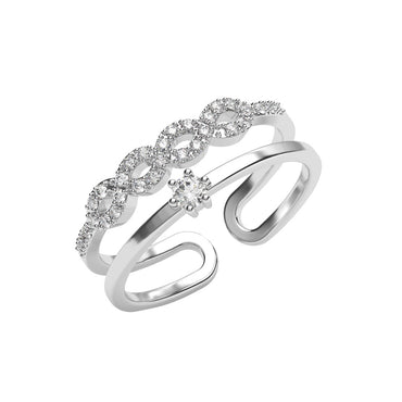 Silver Melba Double Banded Infinity Ring