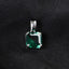 Silver Green Octagon Men Pendant Necklace with Chain or without Chain