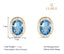 CLARA 925 Sterling Silver Blue Earrings with Screw Back 
