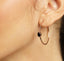 CLARA 925 Sterling Silver Black onyx Hoop Earring Rose Gold Plated Gift for Women & Girls