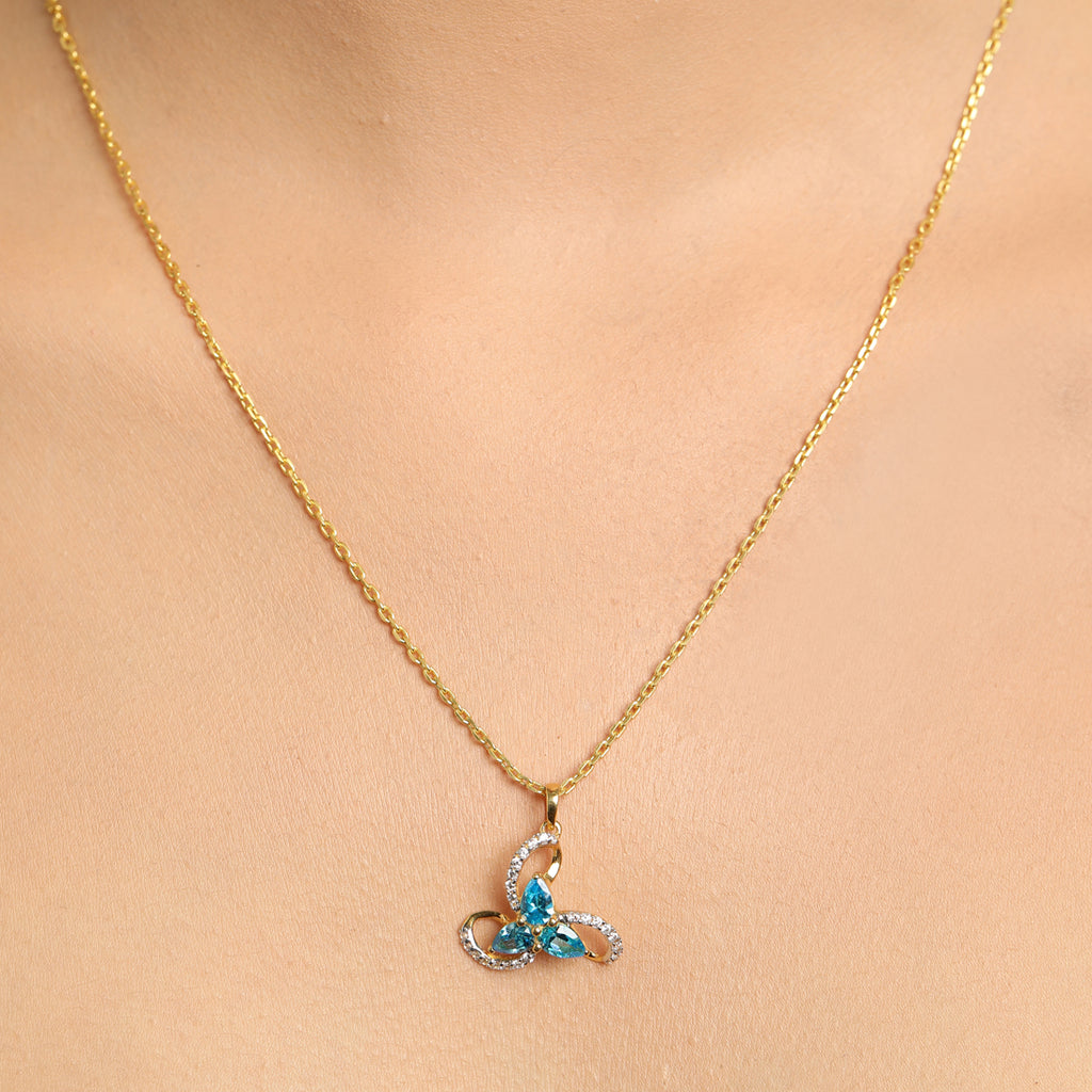 CLARA 925 Sterling Silver Melba Pendant Chain Necklace 