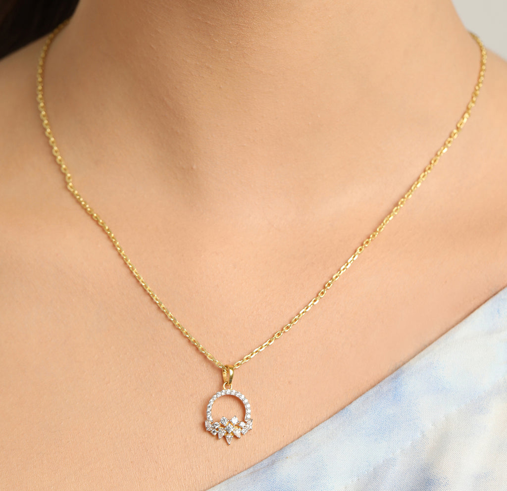 CLARA 925 Sterling Silver Tica Pendant Chain Necklace 