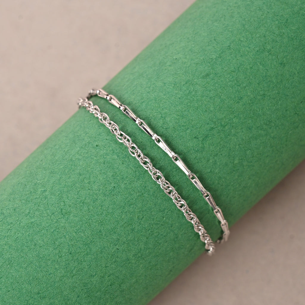 CLARA 925 Pure Silver Double chain Bracelet