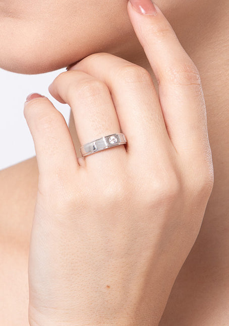 CLARA Pure 925 Sterling Silver Rocco Adjustable Ring Gift for Women and Girls | Partial Matte Finish
