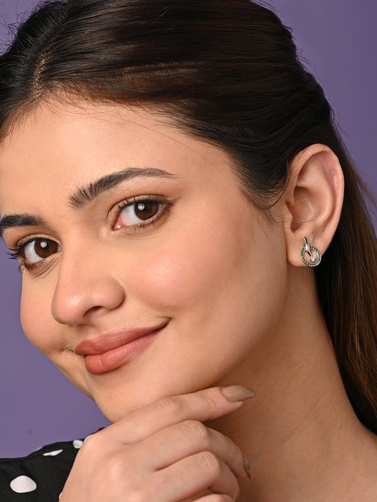 CLARA 925 Sterling Silver Verde Earrings 