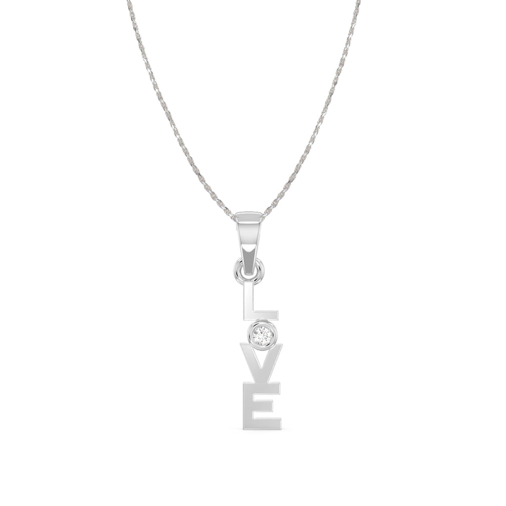 CLARA 925 Sterling Silver Love Pendant Chain Necklace 