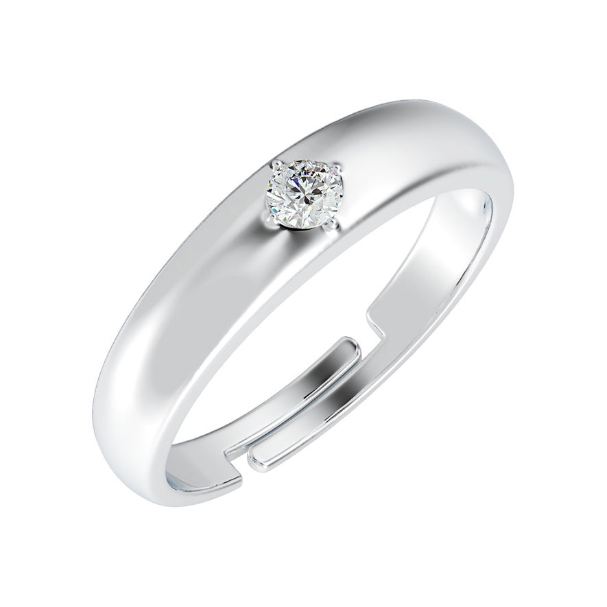 CLARA Pure 925 Sterling Silver Classic Adjustable Ring Gift for Women and Girls