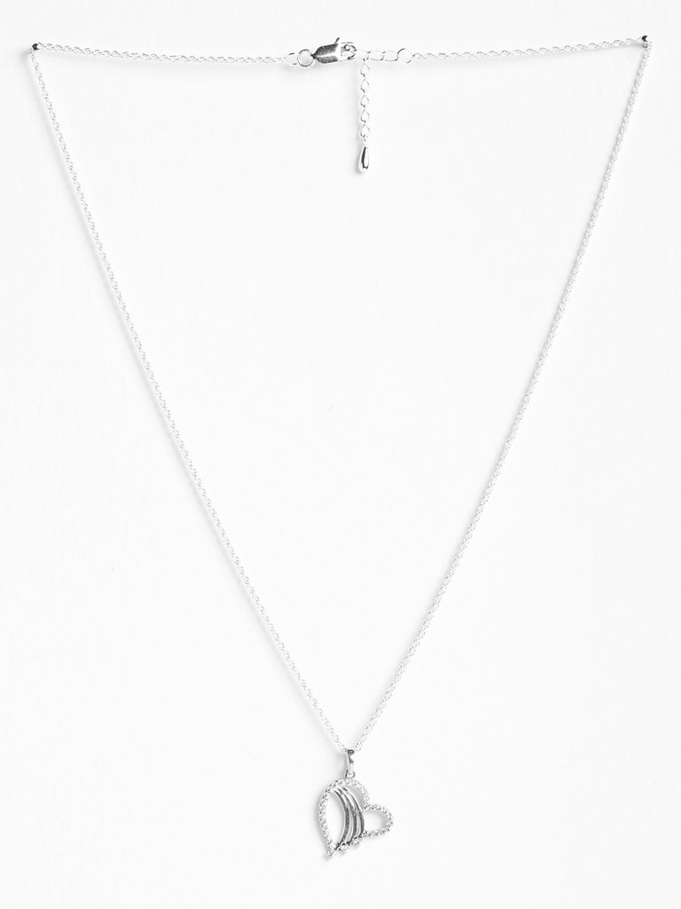 CLARA 925 Sterling Silver Isal Heart Pendant Chain Necklace 