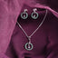 CLARA 925 Sterling Silver Verde Pendant Earring Chain Jewellery Set 